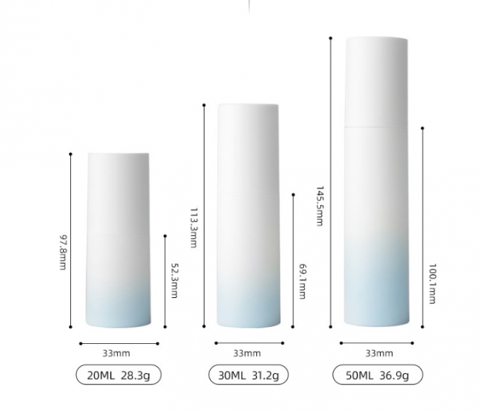 Frosted Airless Lotion Spray คอนเทนเนอร์เครื่องสำอางพลาสติก Gradient 50g 3.3*14.5cm 4