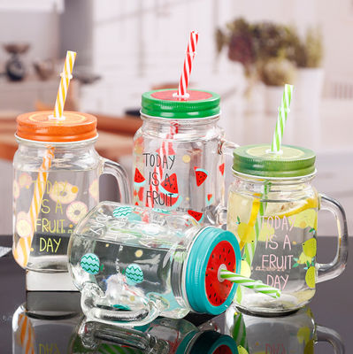 Good price 16Oz 8 Oz ปากขวดกว้าง Mason Jars Pint Straw Glass Bottle Crackproof ออนไลน์