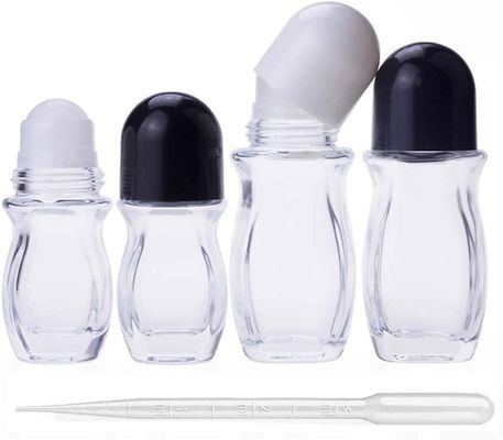 Good price H6.85in D2.68in ภาชนะบรรจุเครื่องสำอางแก้วกลมขวดลูกกลิ้งน้ำหอมแปดเหลี่ยม ออนไลน์