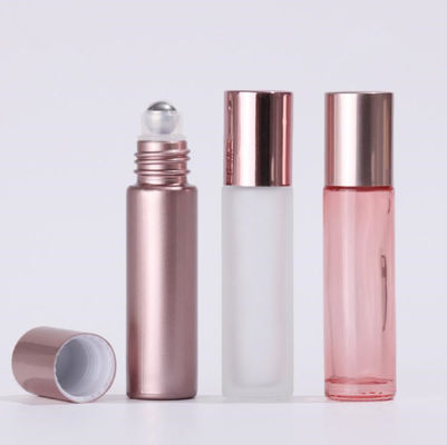 Good price 5ml ภาชนะบรรจุเครื่องสำอางแก้ว Rose Gold Roller Bottles Hot Stamping ออนไลน์